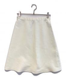 me ISSEY MIYAKE（ミーイッセイ ミヤケ）の古着「フレアニットスカート」｜ホワイト