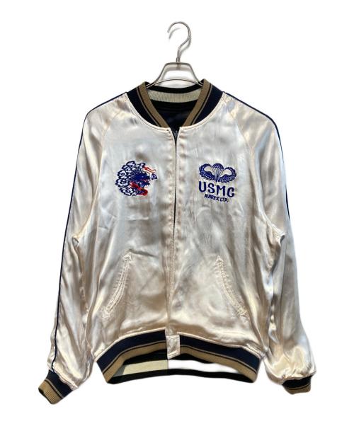 AVIREX（アヴィレックス）AVIREX (アヴィレックス) リバーシブルスーベニアジャケット ホワイト×ブラック サイズ:XLの古着・服飾アイテム