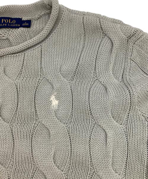 POLO RALPH LAUREN（ポロ・ラルフローレン）POLO RALPH LAUREN (ポロ・ラルフローレン) ロールネックケーブルニット グレー サイズ:Sの古着・服飾アイテム