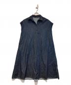 Mila Owenミラオーウェン）の古着「スキッパーカラーAラインデニムワンピース」｜インディゴ