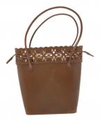 g.colorsジーカラーズ）の古着「カットワークレザートートバッグ」｜ブラウン