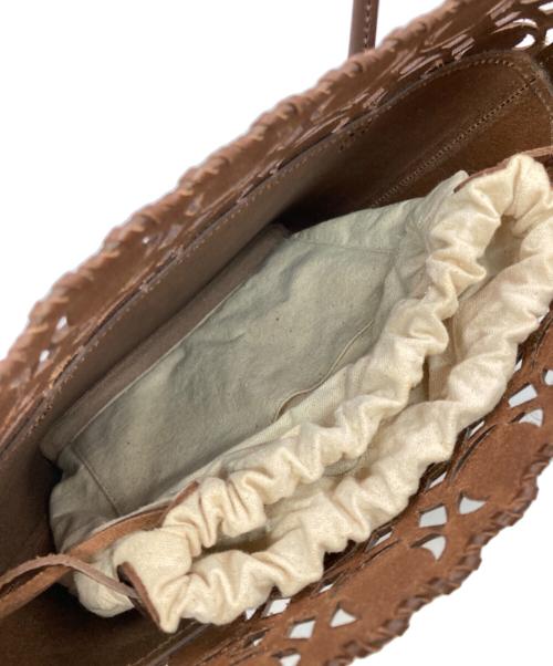 g.colors（ジーカラーズ）g.colors (ジーカラーズ) カットワークレザートートバッグ ブラウンの古着・服飾アイテム