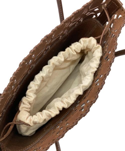 g.colors（ジーカラーズ）g.colors (ジーカラーズ) カットワークレザートートバッグ ブラウンの古着・服飾アイテム