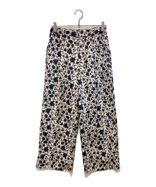 SLOBE IENA（スローブ イエナ）SLOBE IENA (スローブ イエナ) アソートフラワーパンツ ホワイト×ネイビー サイズ:38の古着・服飾アイテム