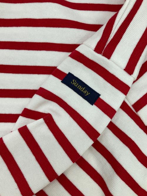 Le minor（ルミノア）Le minor (ルミノア) SLOBE IENA (スローブ イエナ) ForSLOBEeverydayビッグボーダーカットソー ホワイト×レッド サイズ:1の古着・服飾アイテム