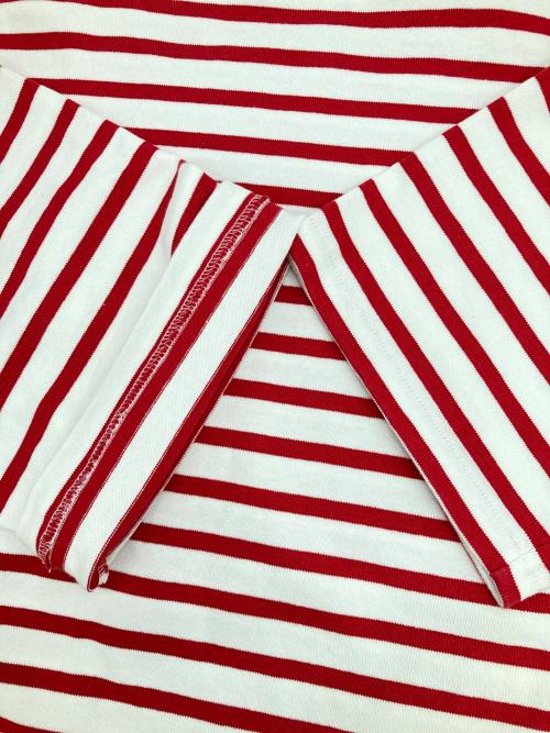 Le minor（ルミノア）Le minor (ルミノア) SLOBE IENA (スローブ イエナ) ForSLOBEeverydayビッグボーダーカットソー ホワイト×レッド サイズ:1の古着・服飾アイテム