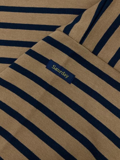 Le minor（ルミノア）Le minor (ルミノア) SLOBE IENA (スローブ イエナ) For SLOBE every day ビッグボーダーカットソー ブラウン サイズ:1の古着・服飾アイテム