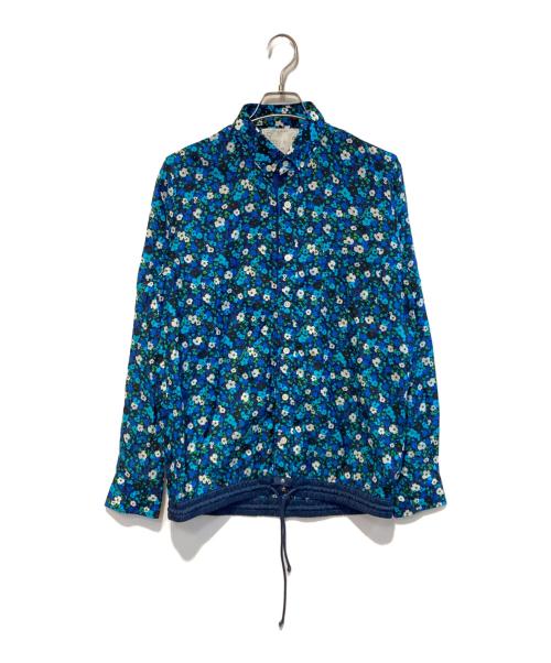 sacai（サカイ）sacai (サカイ) フラワープリントドローストリングシャツ ブルー サイズ:2の古着・服飾アイテム