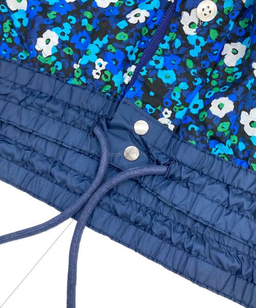 sacai（サカイ）sacai (サカイ) フラワープリントドローストリングシャツ ブルー サイズ:2の古着・服飾アイテム