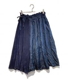 Y's（ワイズ）の古着「ベロアドッキングナイロンスカート」｜ネイビー
