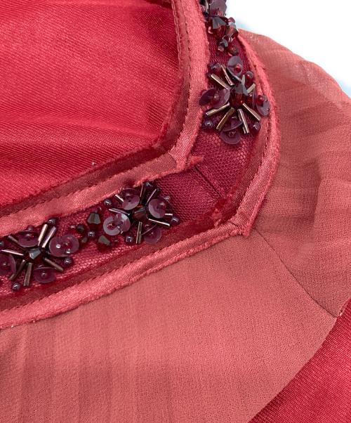 ANAYI（アナイ）ANAYI (アナイ) ノースリーブワンピース レッド サイズ:38の古着・服飾アイテム