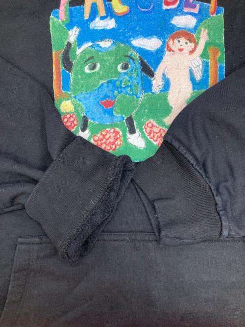 PACCBET（ラスベート）PACCBET (ラスベート) WORLD PEACE HOODIE ブラック サイズ:Lの古着・服飾アイテム
