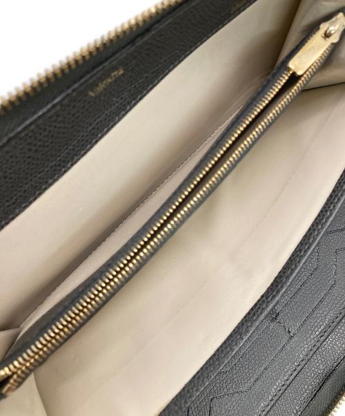 Valextra（ヴァレクストラ）Valextra (ヴァレクストラ) レザーウォレット グレーの古着・服飾アイテム