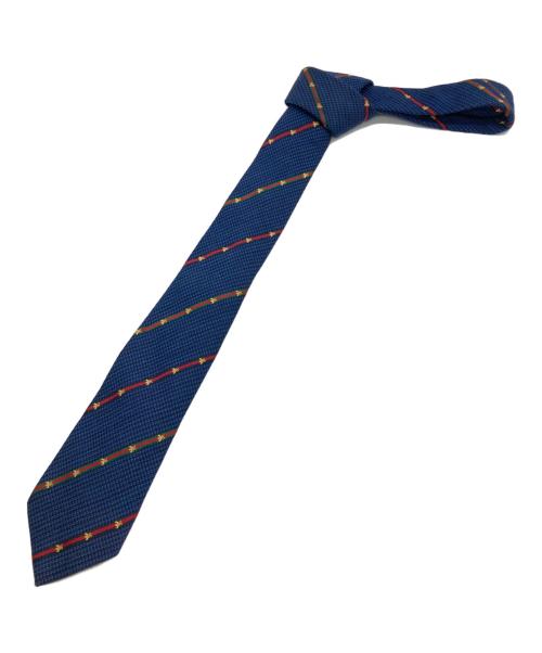 GUCCI（グッチ）GUCCI (グッチ) ゴールドビーストライプネクタイ ネイビー サイズ:不明の古着・服飾アイテム