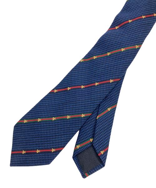 GUCCI（グッチ）GUCCI (グッチ) ゴールドビーストライプネクタイ ネイビー サイズ:不明の古着・服飾アイテム
