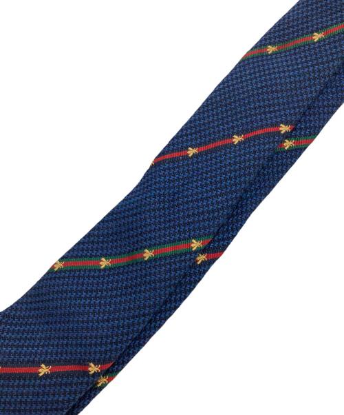 GUCCI（グッチ）GUCCI (グッチ) ゴールドビーストライプネクタイ ネイビー サイズ:不明の古着・服飾アイテム