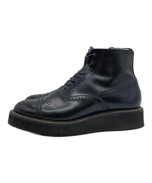 foot the coacher（フットザコーチャー）foot the coacher (フットザコーチャー) SEMI BROGUE BOOTS ブラック サイズ:9の古着・服飾アイテム