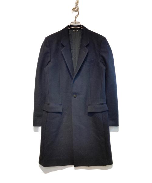 JOHN LAWRENCE SULLIVAN（ジョン ローレンス サリバン）JOHN LAWRENCE SULLIVAN (ジョン ローレンス サリバン) ウールカシミヤ1Bチェスターコート ネイビー サイズ:38の古着・服飾アイテム