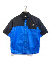 THE NORTH FACE（ザ ノース フェイス）の古着「S/S Nuptse Shirt」｜ブルー×ブラック