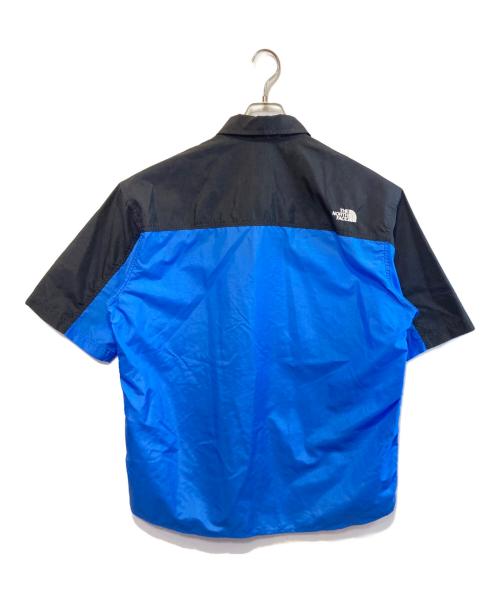 THE NORTH FACE（ザ ノース フェイス）THE NORTH FACE (ザ ノース フェイス) S/S Nuptse Shirt ブルー×ブラック サイズ:XLの古着・服飾アイテム
