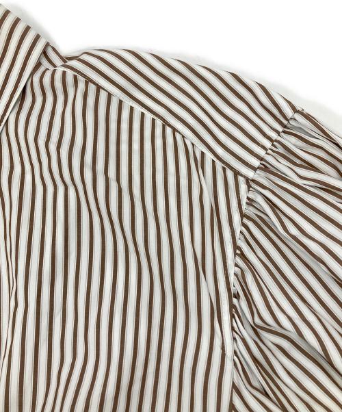 THE SHINZONE（ザ シンゾーン）THE SHINZONE (ザ シンゾーン) シャツワンピース ブラウン×ホワイト サイズ:34の古着・服飾アイテム