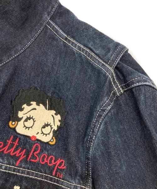 The BRAVE-MAN（ブレイブマン）The BRAVE-MAN (ブレイブマン) BETTY BOOP (ベティー・ブープ) コラボ刺繍スカGジャン インディゴ サイズ:Sの古着・服飾アイテム