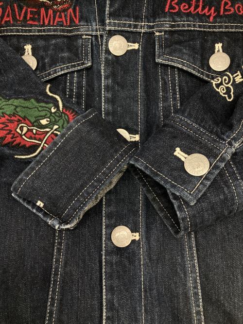 The BRAVE-MAN（ブレイブマン）The BRAVE-MAN (ブレイブマン) BETTY BOOP (ベティー・ブープ) コラボ刺繍スカGジャン インディゴ サイズ:Sの古着・服飾アイテム
