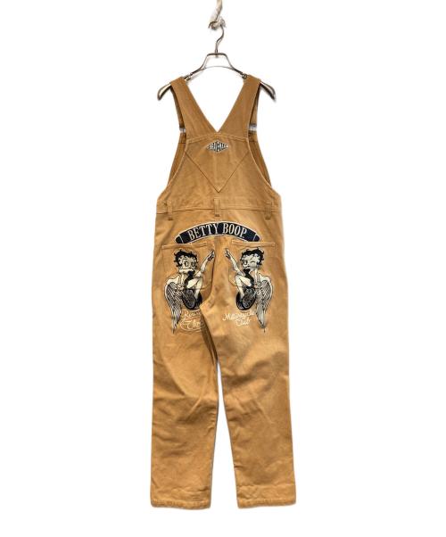 The BRAVE-MAN（ブレイブマン）The BRAVE-MAN (ブレイブマン) BETTY BOOP (ベティー・ブープ) コラボ刺繍オーバーオール ベージュ サイズ:Sの古着・服飾アイテム