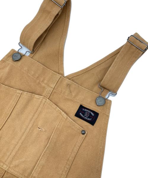 The BRAVE-MAN（ブレイブマン）The BRAVE-MAN (ブレイブマン) BETTY BOOP (ベティー・ブープ) コラボ刺繍オーバーオール ベージュ サイズ:Sの古着・服飾アイテム