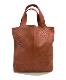 BOTTEGA VENETA（ボッテガベネタ）の古着「イントレチャートハンドバッグ」｜ブラウン