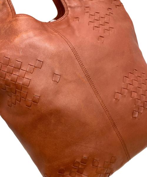 BOTTEGA VENETA（ボッテガベネタ）BOTTEGA VENETA (ボッテガベネタ) イントレチャートハンドバッグ ブラウンの古着・服飾アイテム