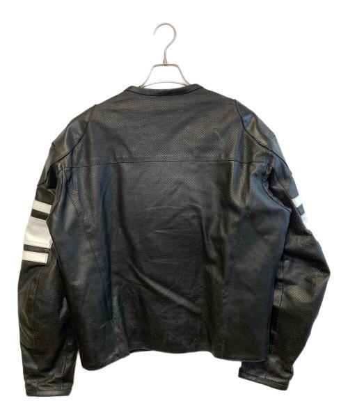 古着（フルギ）古着 (フルギ) ［古着］パンチングレザーレーシングジャケット ブラック サイズ:XLの古着・服飾アイテム
