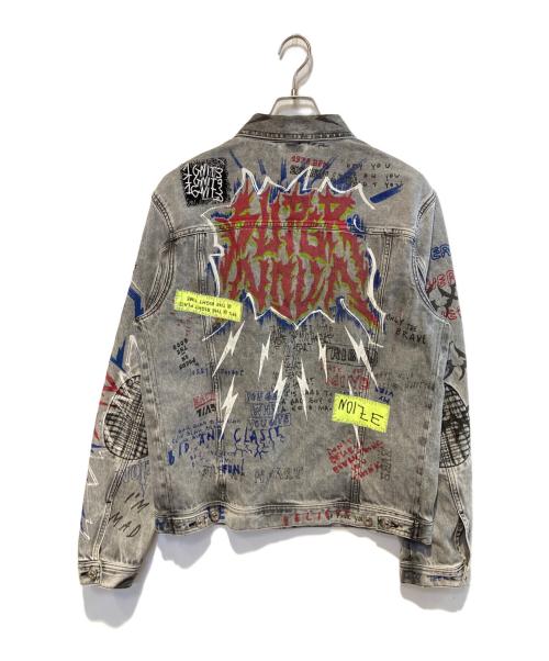 DIESEL（ディーゼル）DIESEL (ディーゼル) FEDEZ コラボデニムジャケット グレー サイズ:Lの古着・服飾アイテム