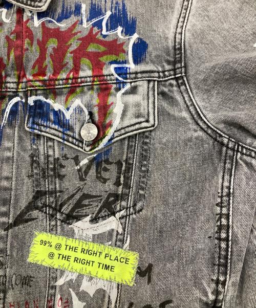DIESEL（ディーゼル）DIESEL (ディーゼル) FEDEZ コラボデニムジャケット グレー サイズ:Lの古着・服飾アイテム