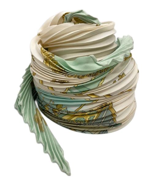 HERMES（エルメス）HERMES (エルメス) プリーツスカーフ グリーンの古着・服飾アイテム