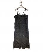 Heriterエリテ）の古着「テーブルクロスキャミソールワンピース」｜ブラック