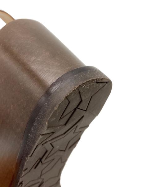 JIMMY CHOO（ジミーチュウ）JIMMY CHOO (ジミーチュウ) ウッドソールサンダル ブラウン×レッド サイズ:37の古着・服飾アイテム