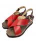 JIMMY CHOO（ジミーチュウ）の古着「ウッドソールサンダル」｜ブラウン×レッド