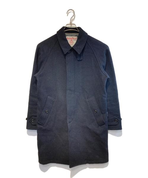 BEAMS PLUS（ビームスプラス）BEAMS PLUS (ビームスプラス) Harris Tweed (ハリスツイード) 別注ステンカラーコート ネイビー サイズ:Mの古着・服飾アイテム