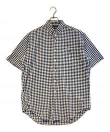 RALPH LAUREN（ラルフローレン）の古着「［古着］MARLOWEギンガムチェックS/Sシャツ」｜ホワイト×ネイビー