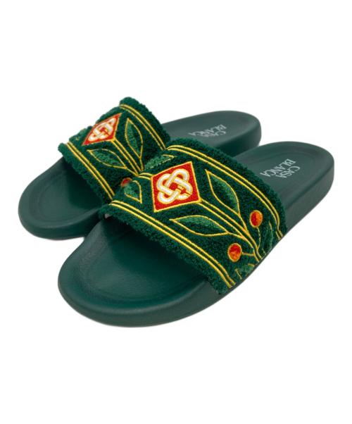 CASABLANCA（カサブランカ）CASABLANCA (カサブランカ) Embroidered Slider グリーン サイズ:80の古着・服飾アイテム