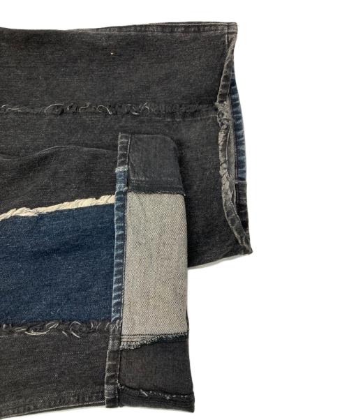 jieda（ジエダ）jieda (ジエダ) SWITCHING OVER DENIM PANTS ブラック サイズ:2の古着・服飾アイテム