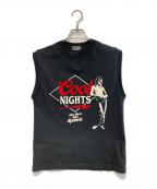 Hysteric Glamourヒステリックグラマー）の古着「COOL NIGHTSノースリーブTシャツ」｜ブラック