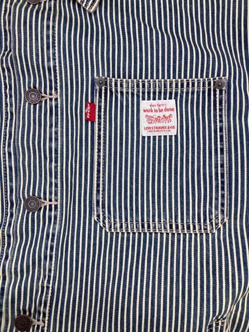 LEVI'S（リーバイス）LEVI'S (リーバイス) SUNRISEトラッカージャケット インディゴ×ホワイト サイズ:XLの古着・服飾アイテム