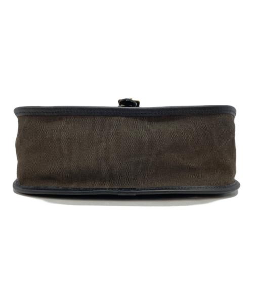 SLOW（スロウ）SLOW (スロウ) レザーキャンバスショルダーバッグ ブラックの古着・服飾アイテム