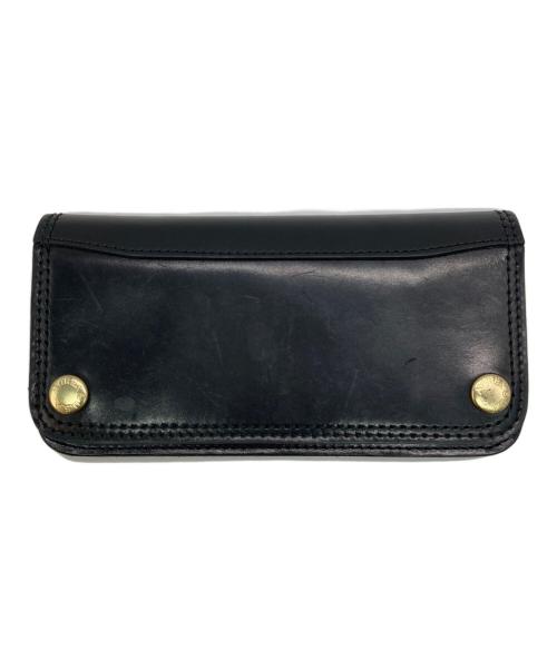 AVIREX（アヴィレックス）AVIREX (アヴィレックス) SHELL CORDOVAN LONG WALLET ブラックの古着・服飾アイテム