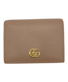 GUCCI（グッチ）の古着「GGマーモントコンパクトウォレット」｜ピンクベージュ