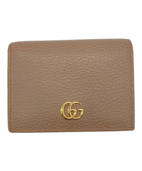 GUCCI（グッチ）GUCCI (グッチ) GGマーモントコンパクトウォレット ピンクベージュの古着・服飾アイテム