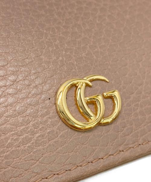 GUCCI（グッチ）GUCCI (グッチ) GGマーモントコンパクトウォレット ピンクベージュの古着・服飾アイテム