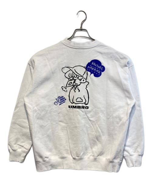UMBRO（アンブロ）UMBRO (アンブロ) FREAK’S STORE (フリークスストア) kaoyorinakami (カオヨリナカミ) Double Logo Crewneck Sweat ホワイト サイズ:Lの古着・服飾アイテム